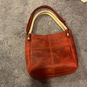 EUC- HTF- THEWO German crafted leather Lena- Anna bag (2 bags in 1!)